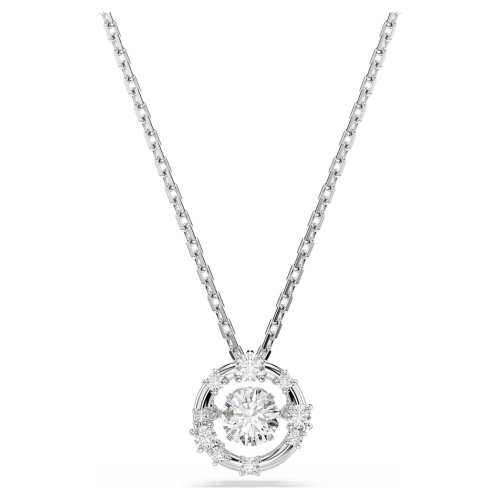 Swarovski Constella pendant
Round cut, Dancing stone, White, Rhodium plated